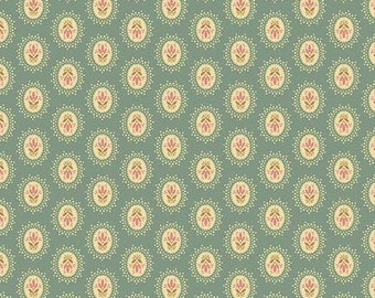 Crystal Farm - Medaljong Ljusblå från Andover Fabrics