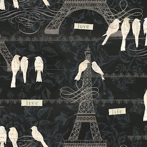 Paris Charm - Eiffel Tower Birds from David Textiles