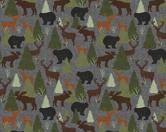Winter Forest - Winter Forest All Over Grey from Benartex Fabrics