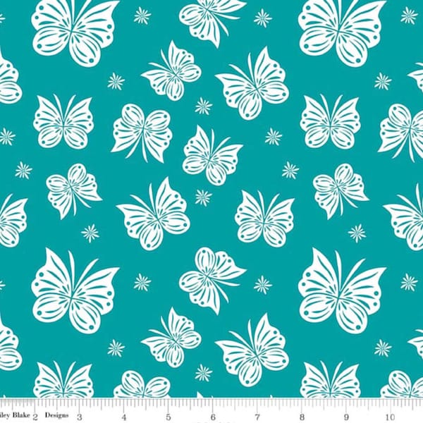 Designer Double Gauze - Flutter Teal by Patty Young from Riley Blake