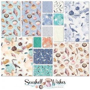 Seashell Wishes - 5 Inch Charms Charm Pack from Clothworks Fabric