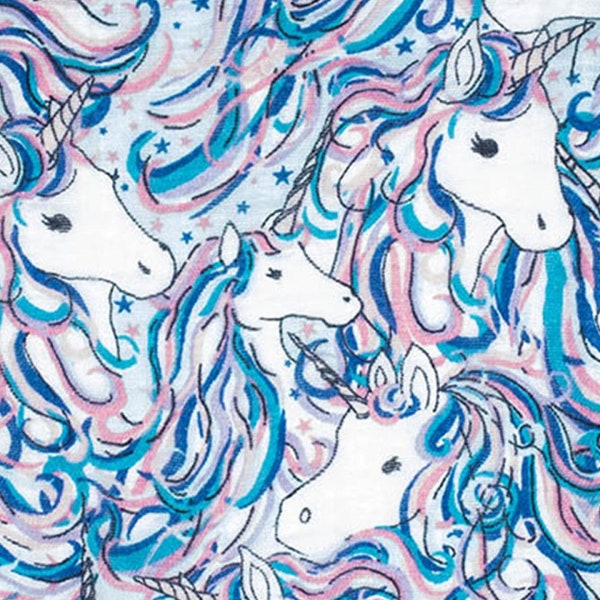 Embrace - Make Believe  Unicorn Rainbow DOUBLE GAUZE from Shannon Fabrics