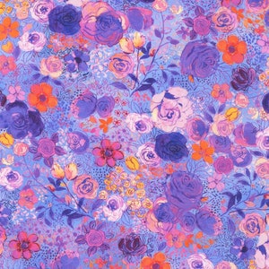 Joyful Meadows - Florals Periwinkle from Robert Kaufman Fabrics