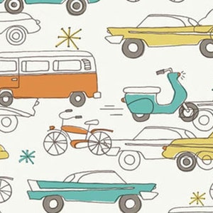 Circa 52 - Cars - Organic Cotton Fabric by Monaluna from Birch Fabrics