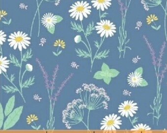 My Cup of Tea - Garden Herbs Blue by Whistler Studios from Windham Fabrics