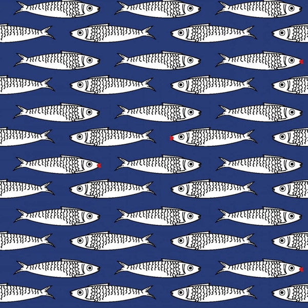 Fishline - Packed House Fish Navy by Kristen Berger from Maywood Studio