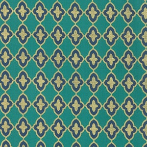 Chandelier - Medallions Metallic Turquoise by Studio M from Moda