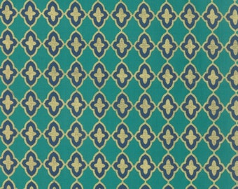 Chandelier - Medallions Metallic Turquoise by Studio M from Moda