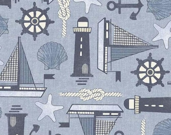 Bon Voyage - Sailing Away Blue from Michael Miller Fabrics