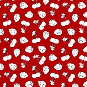 Country Fresh - Tossed Fruits Red from Henry Glass Fabric