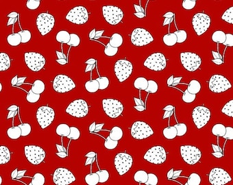 Country Fresh - Tossed Fruits Red from Henry Glass Fabric
