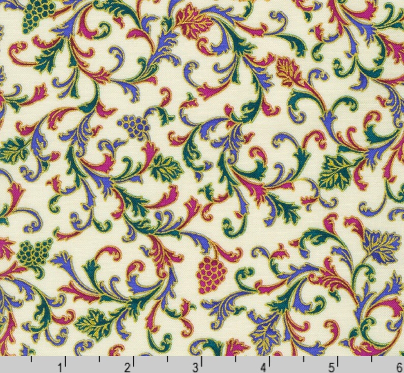 Nature’s Harvest - Paisley Grape Natural From Robert Kaufman Fabrics ...