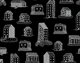Home - Home Sweet Home Black by Virginia Kraljevic from Windham Fabrics