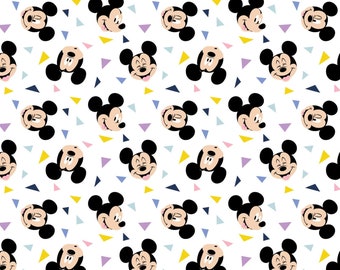 Mickey Confetti Toss FLANNEL White from Camelot Fabrics