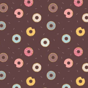 Small Things Sweet - Doughnuts Brown from Lewis and Irene Fabric