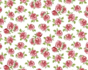 Love Letters - Mini Roses Rose Pink by Shannon Christensen from Windham Fabrics