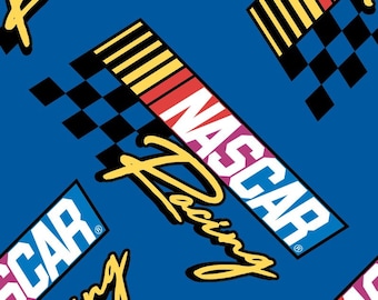Nascar Refresh - Retro Nascar Racing Blue de Camelot Fabrics