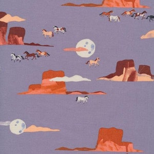 Arid Wilderness - Moonlit Mustang by Louise Cunningham from Cloud 9 Fabrics