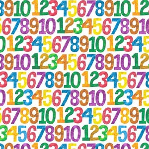 The Very Hungry Caterpillar - Numbers White by Eric Carle from Andover Fabrics