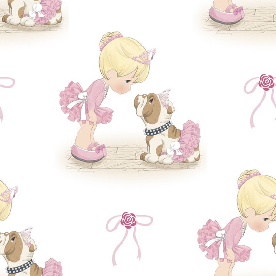 Precious Moments Girl Puppy From Springs Creative Fabric - Etsy Finland