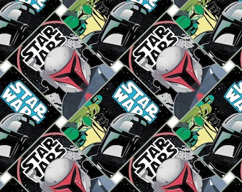 Stars Wars Mandalorian - Il personaggio Mandaloriano di Camelot Fabrics