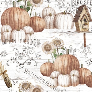 Harvest - Pumpkin Farmhouse by Tom Coffey from Springs Creative Fabric