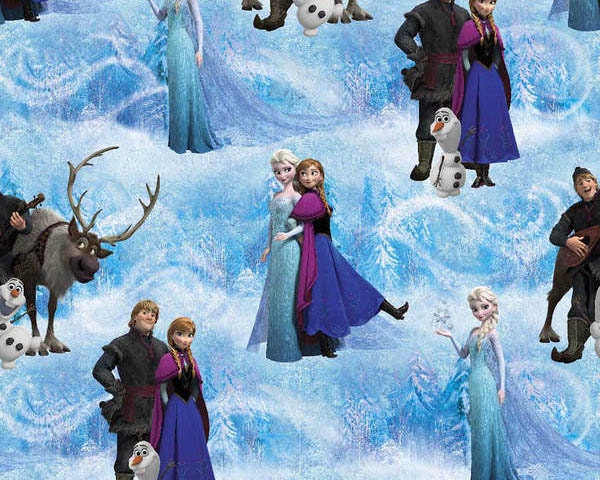 Disney Frozen Character Scenic Cotton Print Fabric from | Etsy