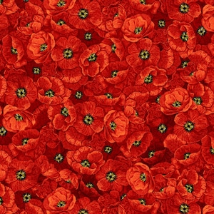 Poppy Dreams - Packed Poppies Poppy from Timeless Treasures Fabric
