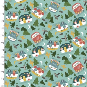 Live Your Adventure - Camp Anhänger Türkis Türkis von 3 Wishes Fabric