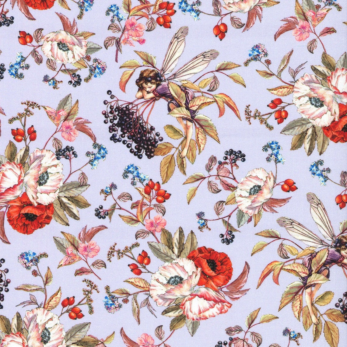 Elderberry Flower Fairies Lavender From Michael Miller Fabrics Etsy