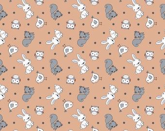 Playful Cuties FLANNEL - Animal Dots aus 3 Wünsche Stoff