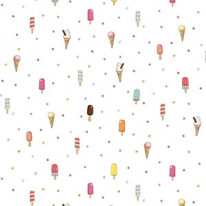 Sunshine and Sandcastles - Ice Lollies White from Michael Miller Fabrics