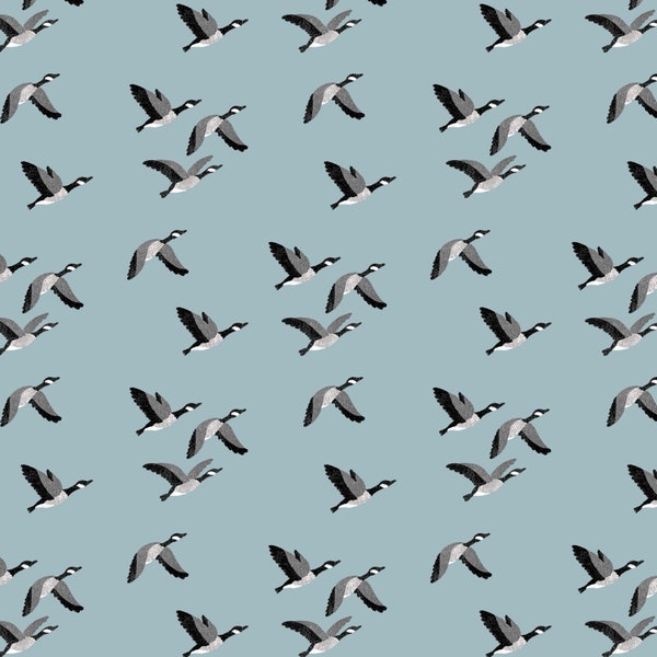 Canadian Boreal Forest - Canadian Geese Slate Blue from Camelot Fabrics