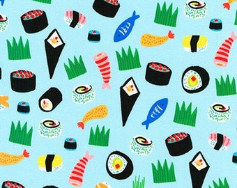 Hello Lucky - Sushi Blue from Robert Kaufman Fabric