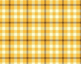 Rosette Garden - Tartán amarillo primaveral de David Textiles Fabrics