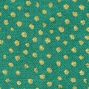 Confetti Sparkle - Turquoise Green Mini Dots with Metallic Cotton Print Fabric from Dear Stella