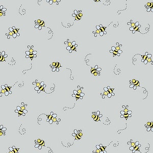 Bumble Bee - Bees Light Grey from Andover Fabrics
