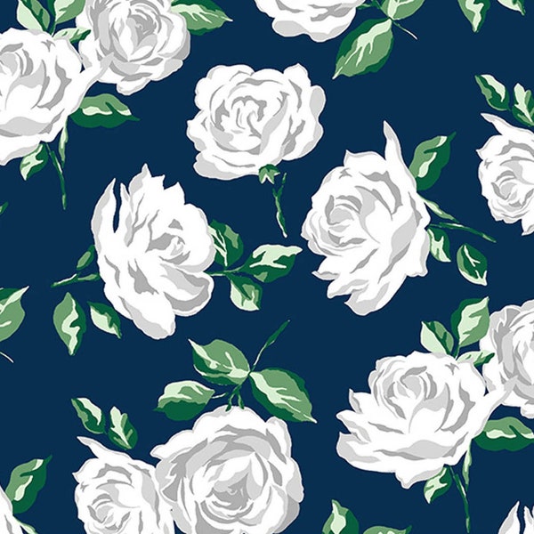 Embrace Rose Garden Cobalt DOUBLE GAUZE from Shannon Fabrics