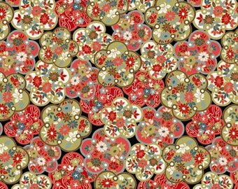 Tadashi Metallic - Geo Floral Multi Black z tkaniny P & B Textiles
