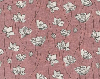 Handworks - Floral Pink Cotton Linen Sheeting from Elite Fabric