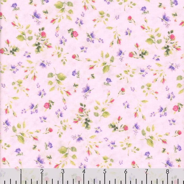 Cherish - Rosebuds Light Pink by Heatherlee Chan from Clothworks Fabric