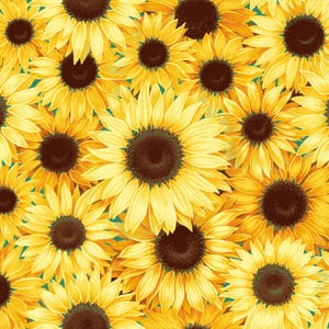 Sunflower Garden - Packed Sunflowers from Fabric Traditions Fabric