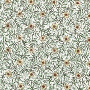 Memoire a Paris LAWN - Floral Daisy Leaf Natural from Lecien Fabric