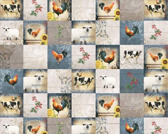 Farm Fresh - Kwadraty Farm Fresh od P & B Textiles Fabric