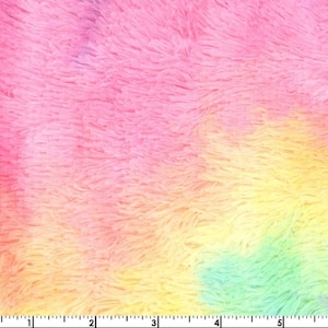 MINKY Plush Fur - Cheerful Rainbow from EE Schenck Fabric