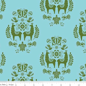 Juxtaposey - Posey Medallion Aqua de Betz White de Riley Blake