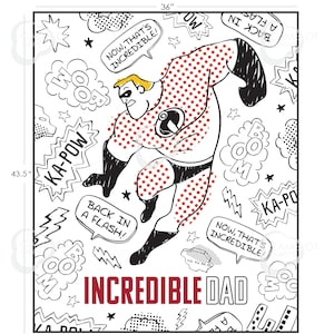 Pixar Coloring Disney - Incredibles Color Me PANEL from Camelot Fabrics