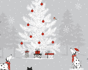 Mascotas navideñas: Árbol de Navidad con perros y gatos en la nieve de The Craft Cotton Company