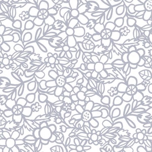 Floral Blender White by Elizabeth Todd Nursery from Springs Creative Fabric