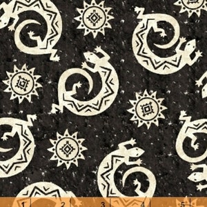 Coyote Canyon - Lizards Black by Whistler Studios from Windham Fabrics